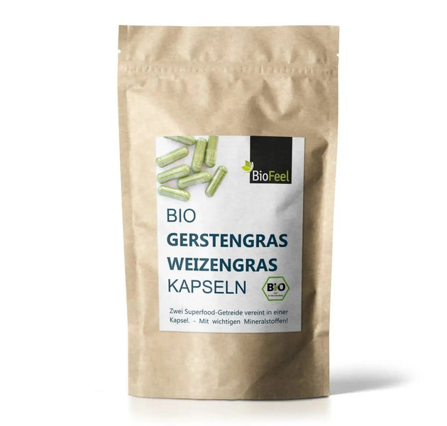 Bio Gerstengras & Weizengras Kapseln, 180 Stk., 400mg