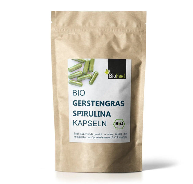 Bio Gerstengras & Spirulina Mix Kapseln, 180 Stk., 450mg